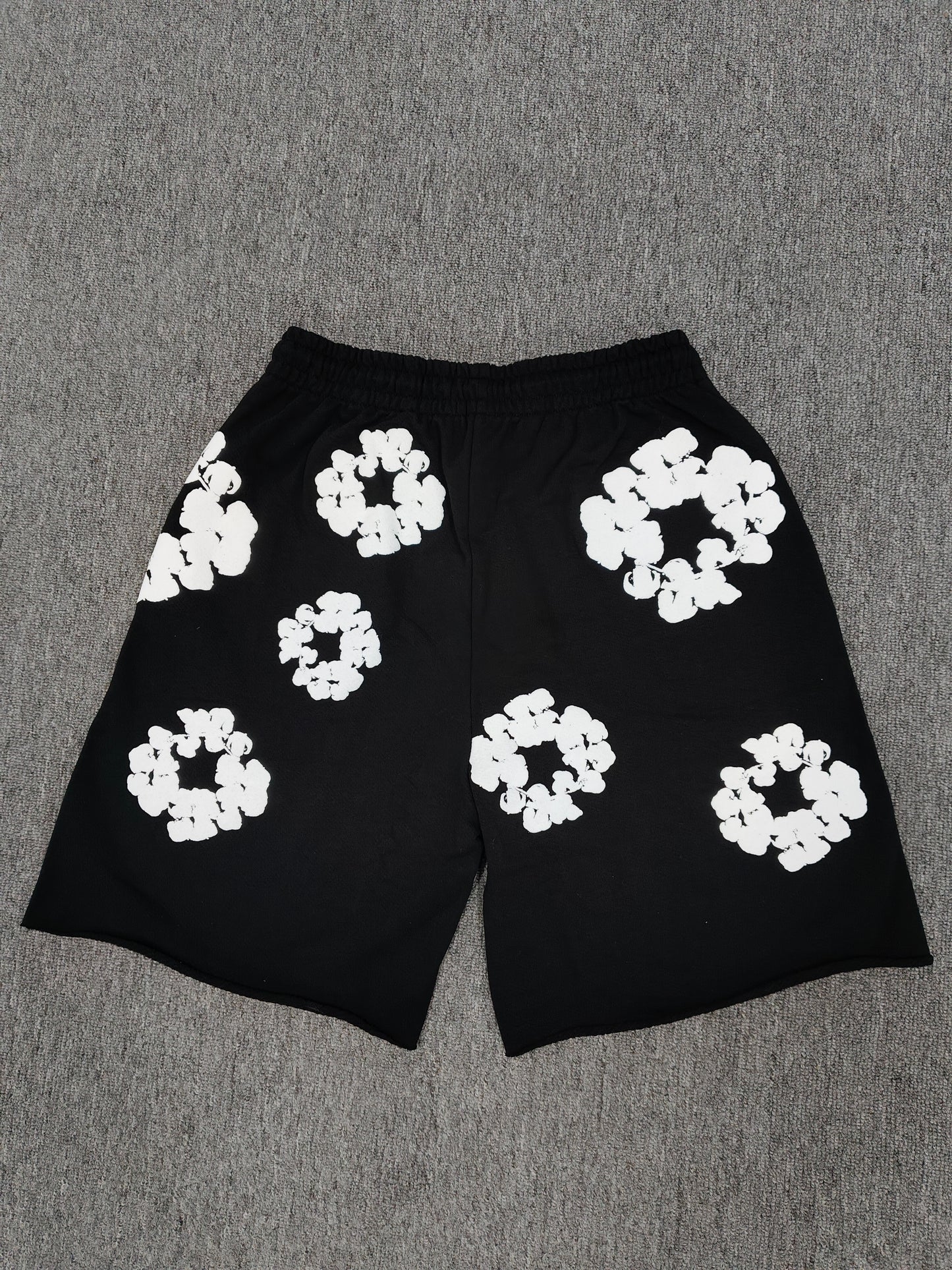 Black & White Denim Tear Shorts