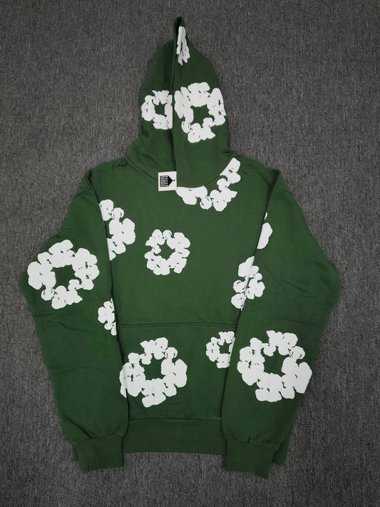 Green Denim Tear Hoodie