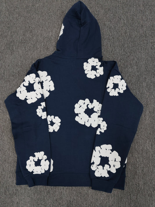Dark Blue Denim Tear Hoodie